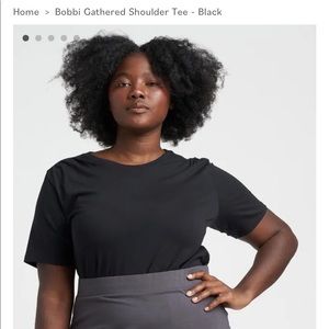 Bobbi Jersey Gathered Shoulder Black L 22/24